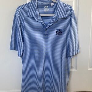 PGA Tour Light Blue and White Polo Shirt